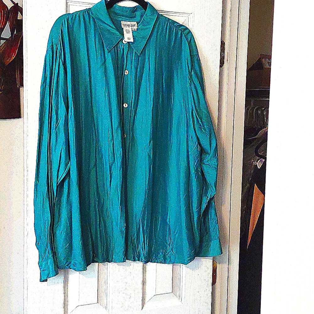UNISEX~XL ~ Rayon & Silk Blouse ~ColdWater Creek~ Do Not Iron